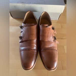 Kenneth Cole Men's Tan Double Monk Strap Oxfords